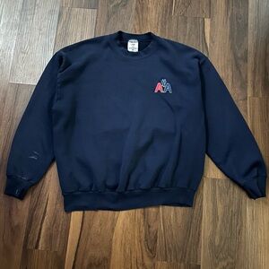 Vintage American Airlines Sweatshirt Jerzees XL Blue Employee Pullover Sweater